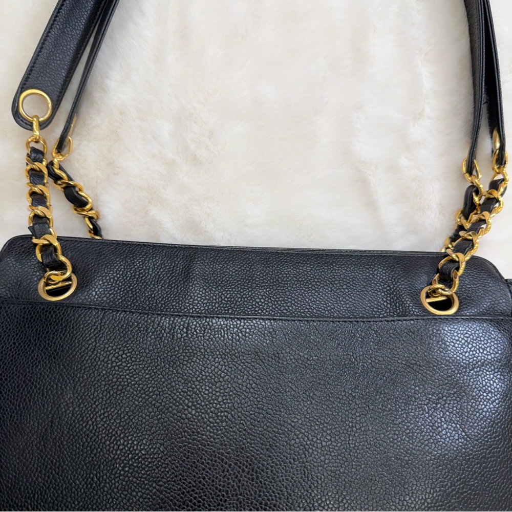 CHANEL Black Caviar Leather Triple CC Shoulder Bag - Picture 6 of 12